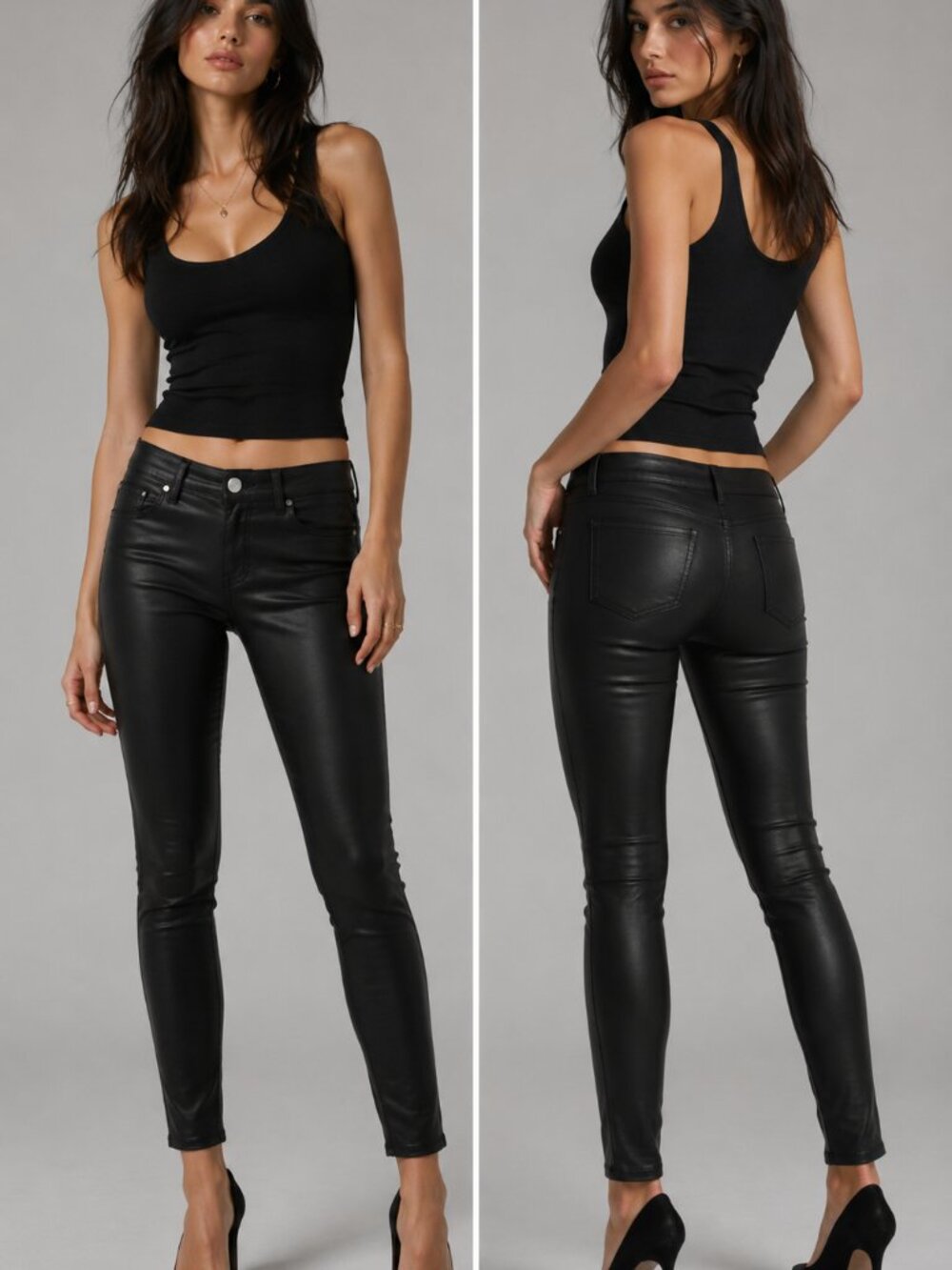 Paige Verdugo Ultra Low Rise Coated Skinny Jeans Size 25